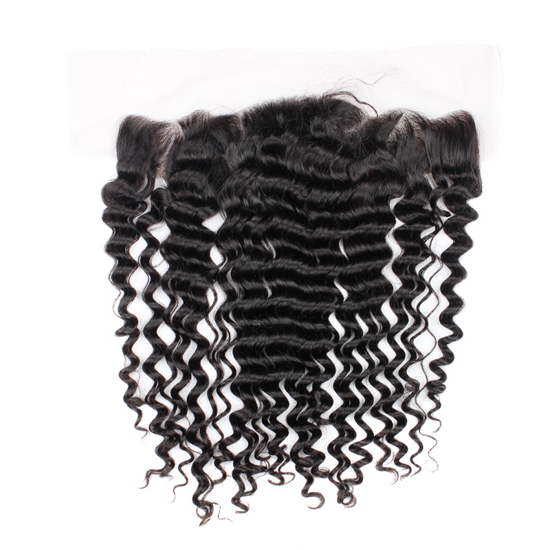 Stema Hair 13x4 Medium Brown Lace Frontal Deep Wave Virgin Hair